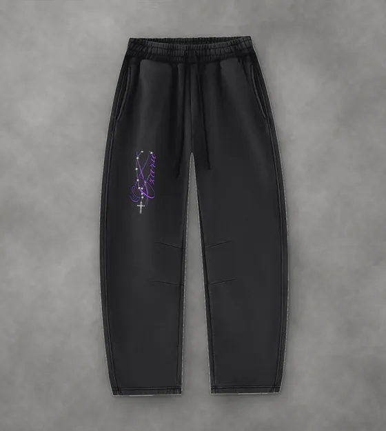 Beyond Limits Rosary Baggy Sweatpants, front + back print