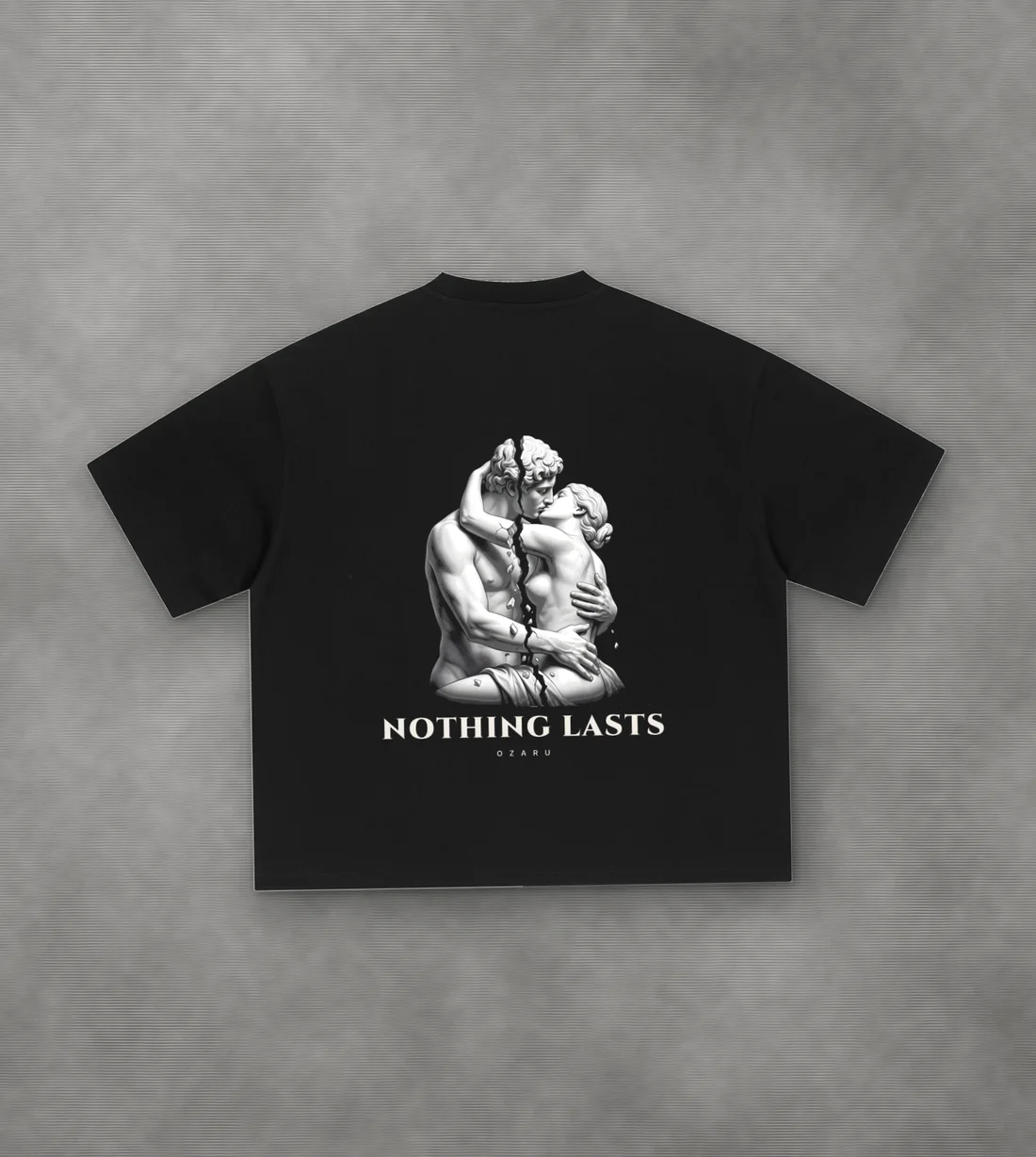 Nothing Lasts Heavyweight Boxy Tee: Two marble lovers, cracking.