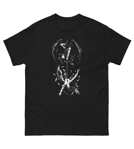 To Hell Fallen Angel Tee, front + back print